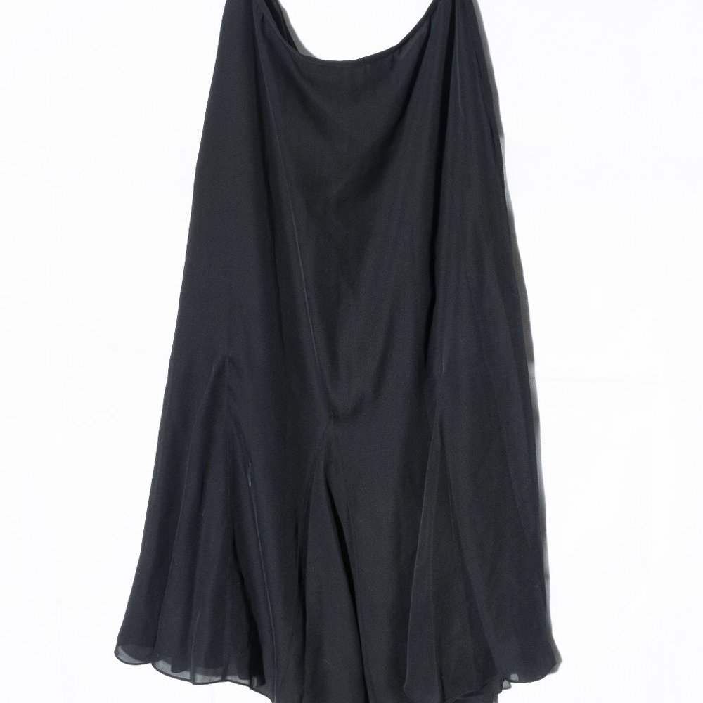 NWT Jones New York Black Silk Semi Sheer A Line Skirt Women's Size 12
